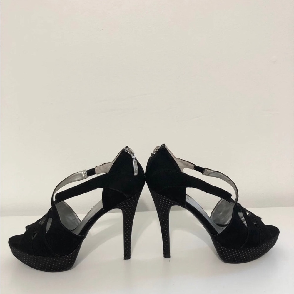 Guess  High Heel Black Leather Sandals Size 8
